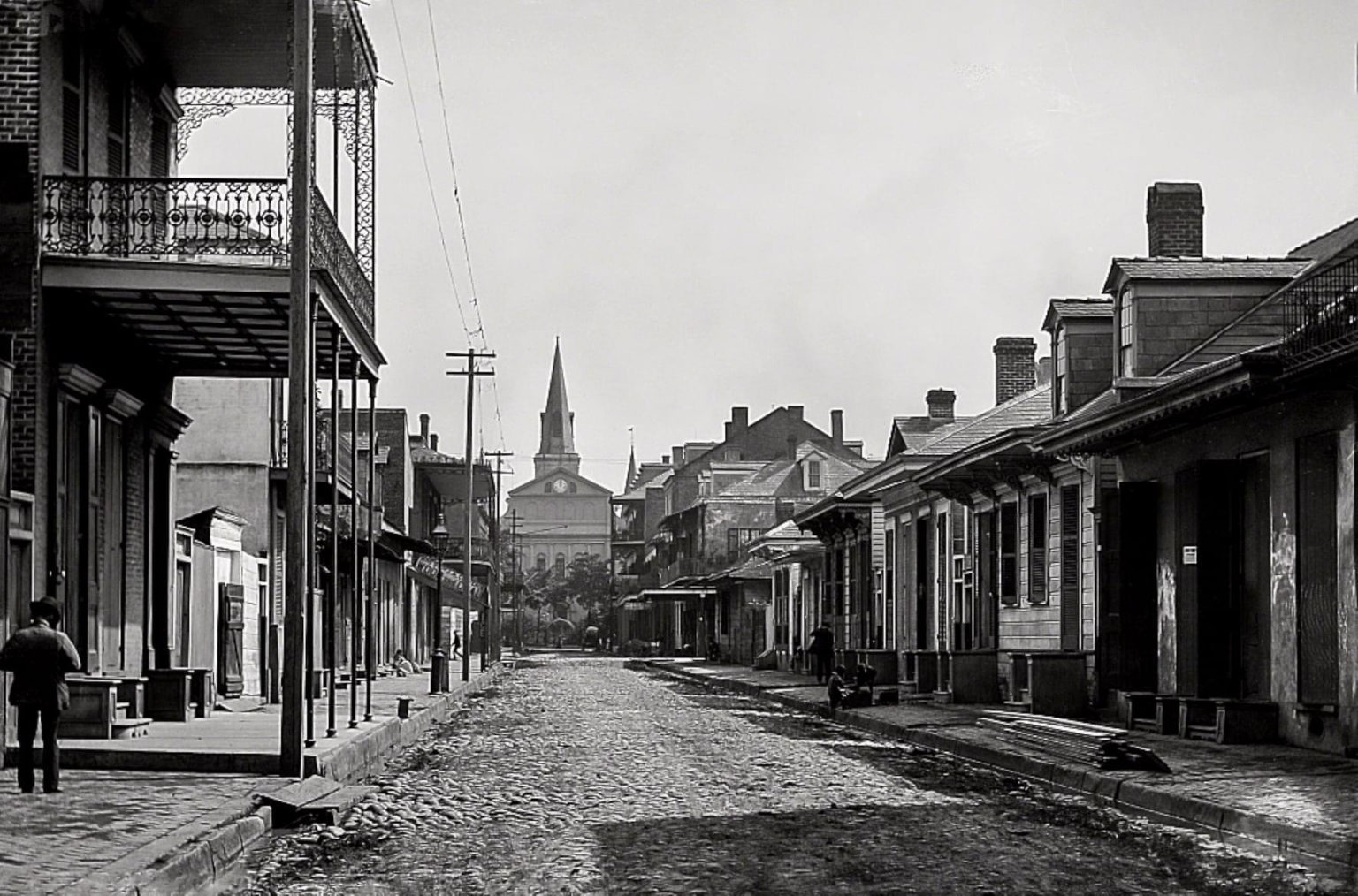 Orleans Street near Cathedral of St. Louis, c. 1890